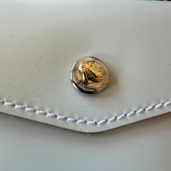 Salvatore Ferragamo Backpack Off-White Patent Leather with Pouch, Rare Vintage - Picture 5 of 14